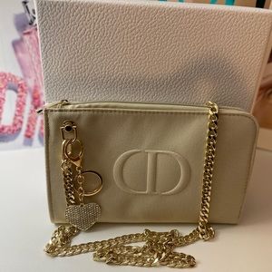 Dior Beauty Cream/Tan Pouch Crossbody with Free Box!!